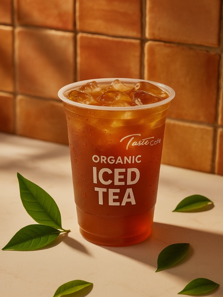 Té orgánico frío servido con hielo